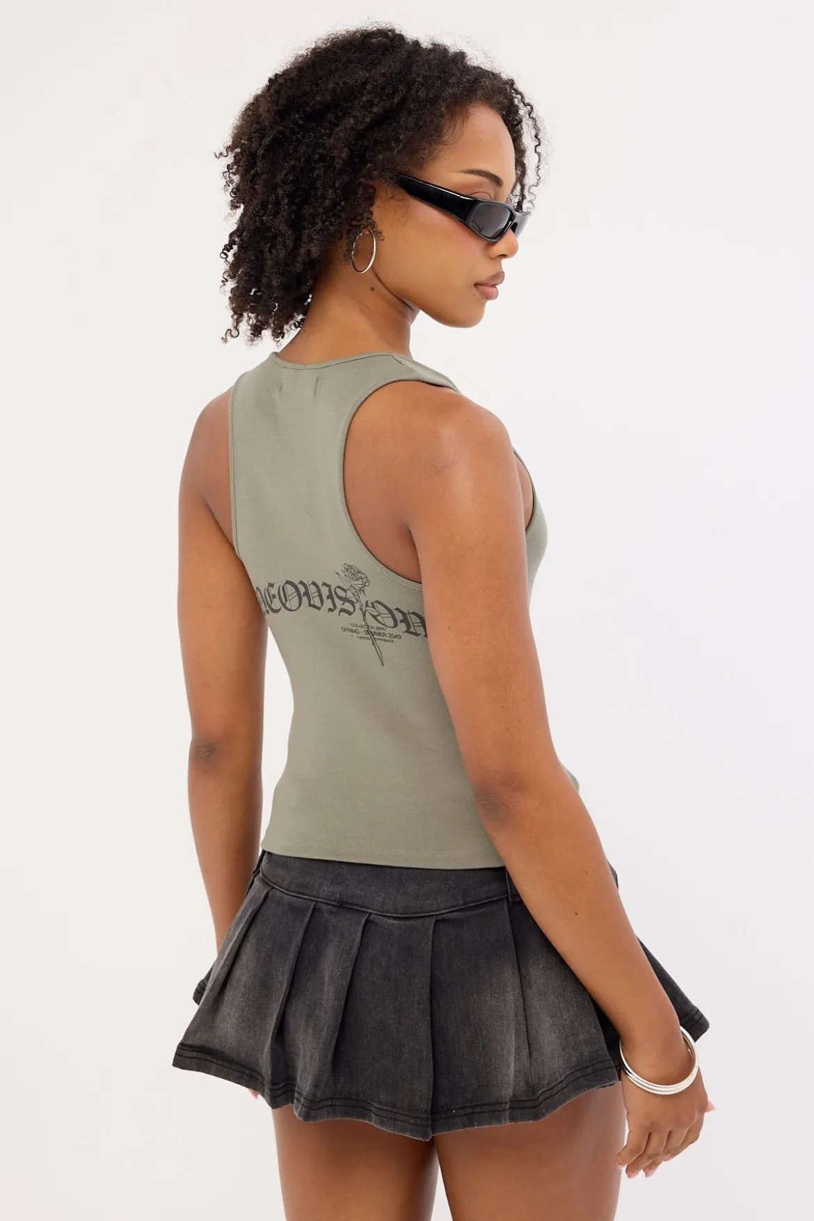 Backlash Racer Tank Top Khaki Green