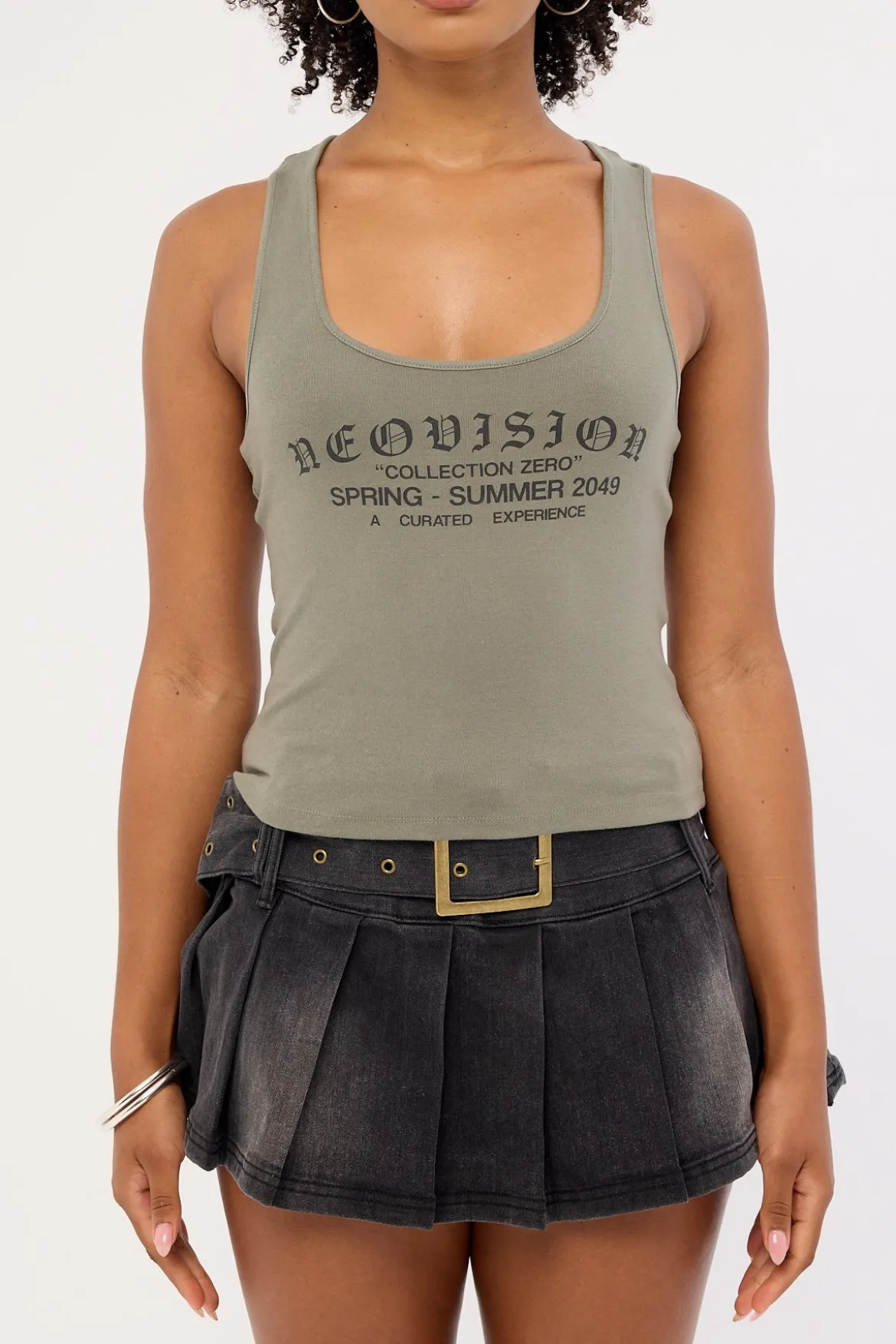 Backlash Racer Tank Top Khaki Green