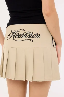 Backtalk Pleated Mini Skort Nude
