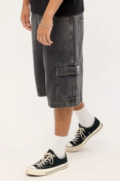 Baggy Cargo Denim 91 Short Washed Black