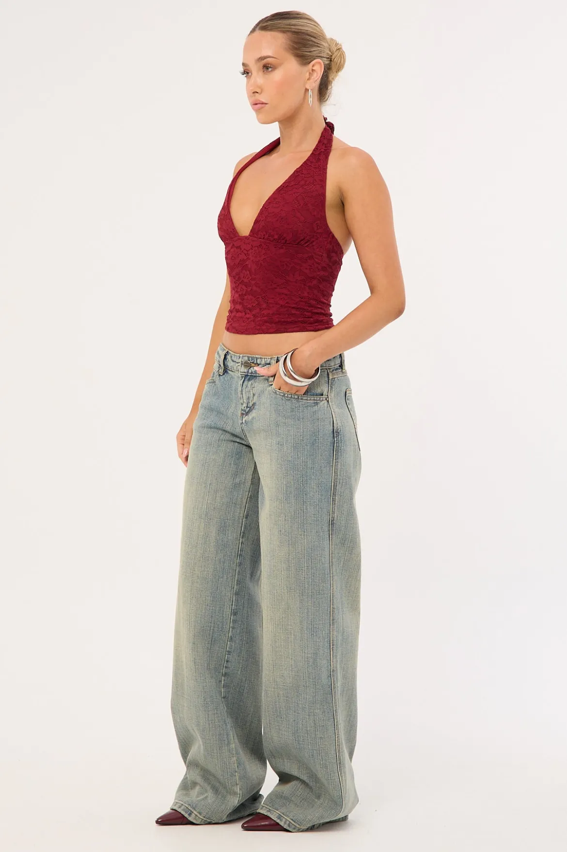 Baggy Low Rider Jean Dirty Streaky Fade