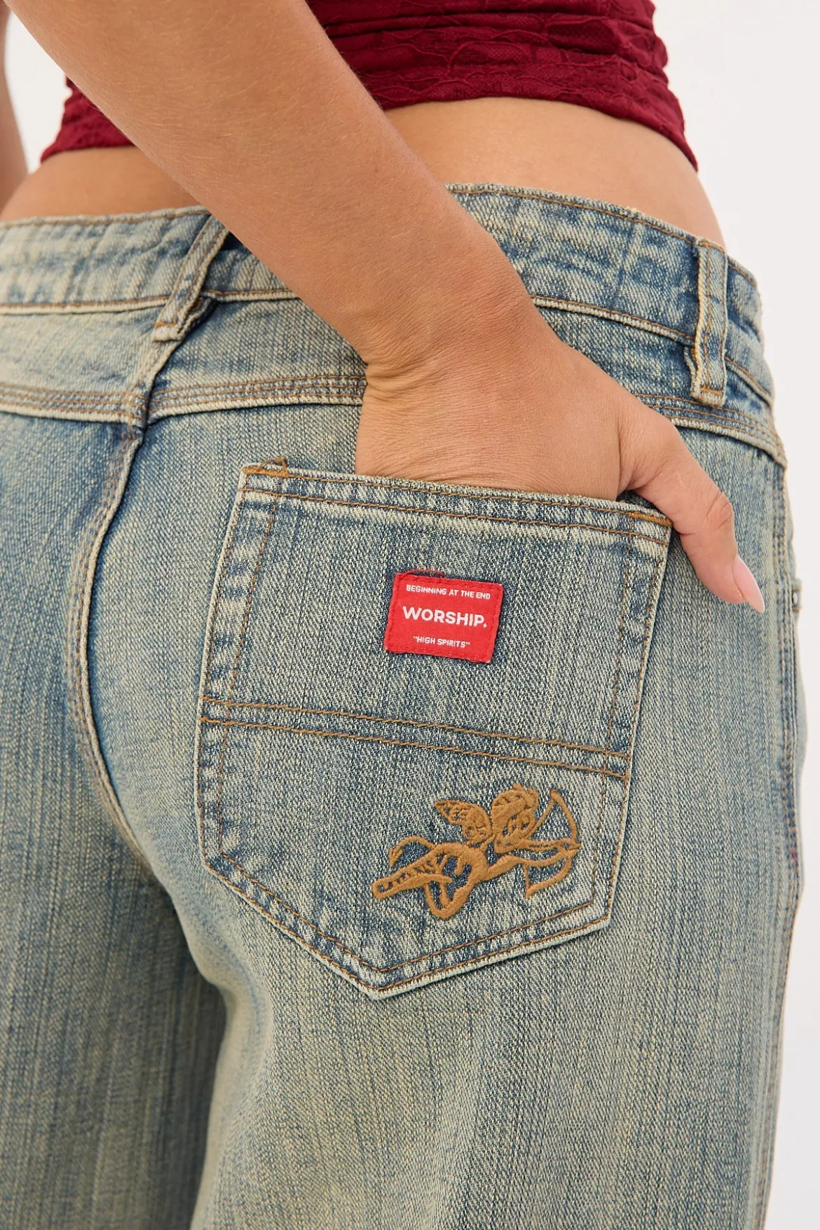 Baggy Low Rider Jean Dirty Streaky Fade