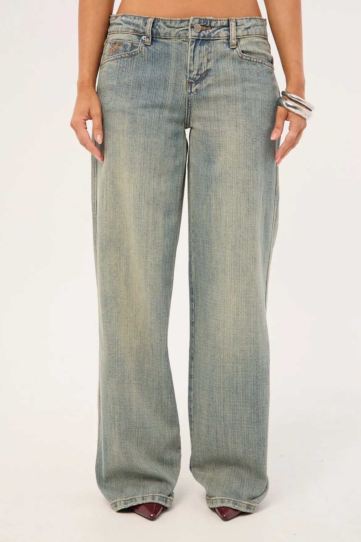 Baggy Low Rider Jean Dirty Streaky Fade