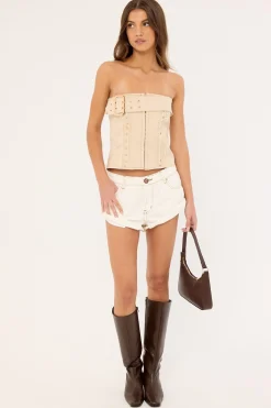 Bandits Low Waist Denim Shorts White Beauty