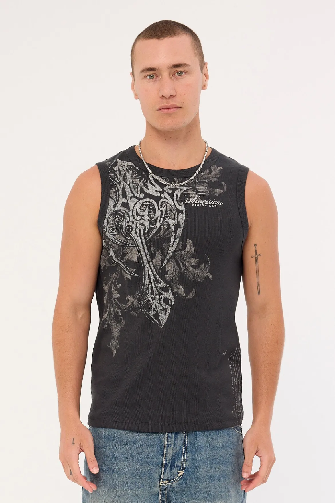 Banish Bound High Neck Tank Black