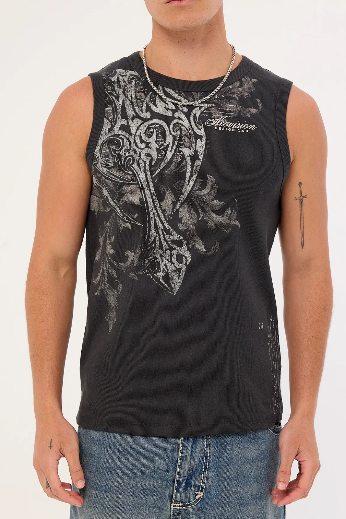 Banish Bound High Neck Tank Black