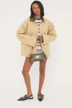 Barn Contrast Collar Jacket Stone