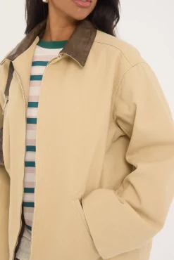 Barn Contrast Collar Jacket Stone