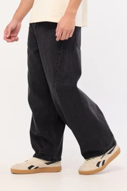 Barrel Leg Denim Jean Aged Black
