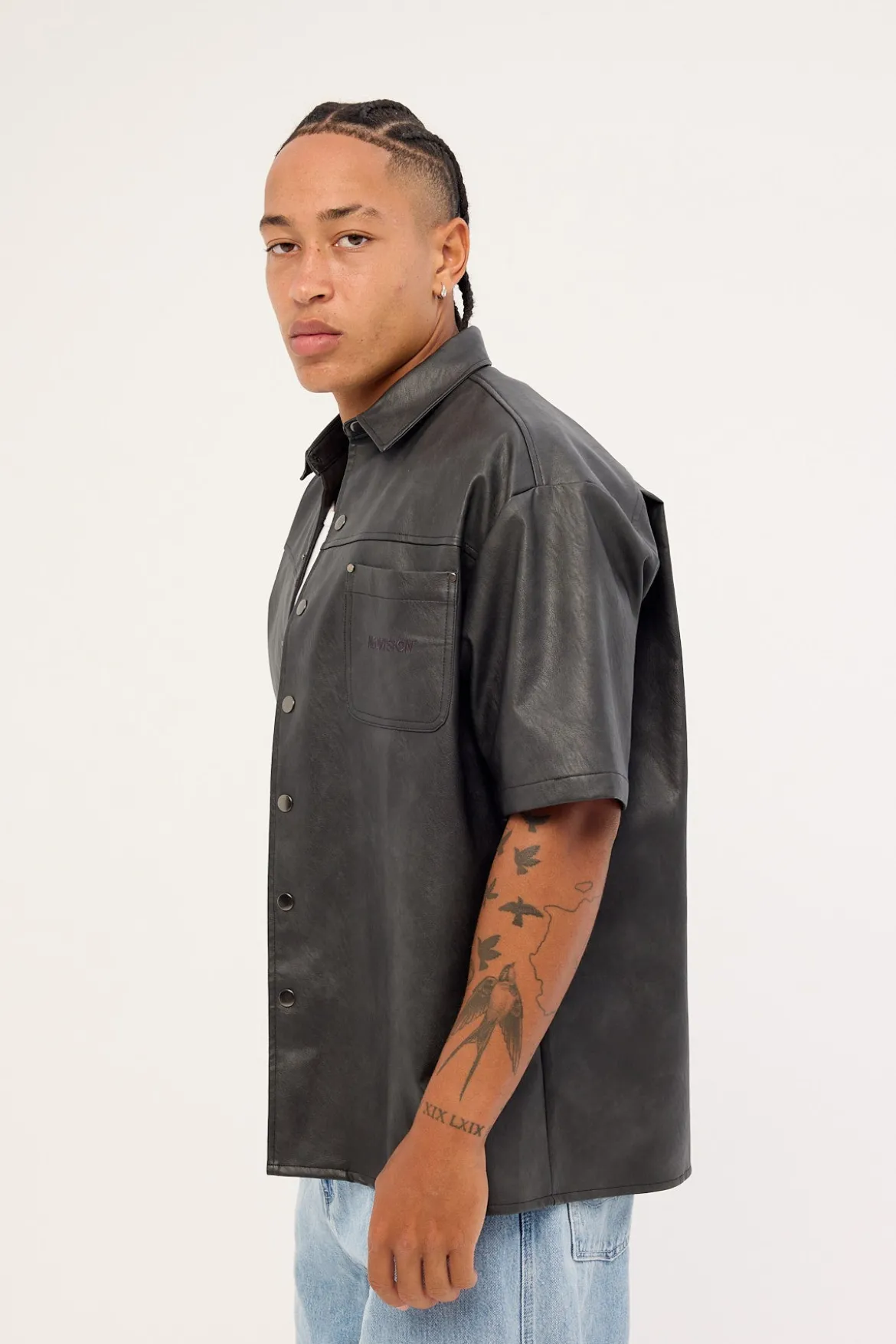 Base PU Oversize Shirt Black