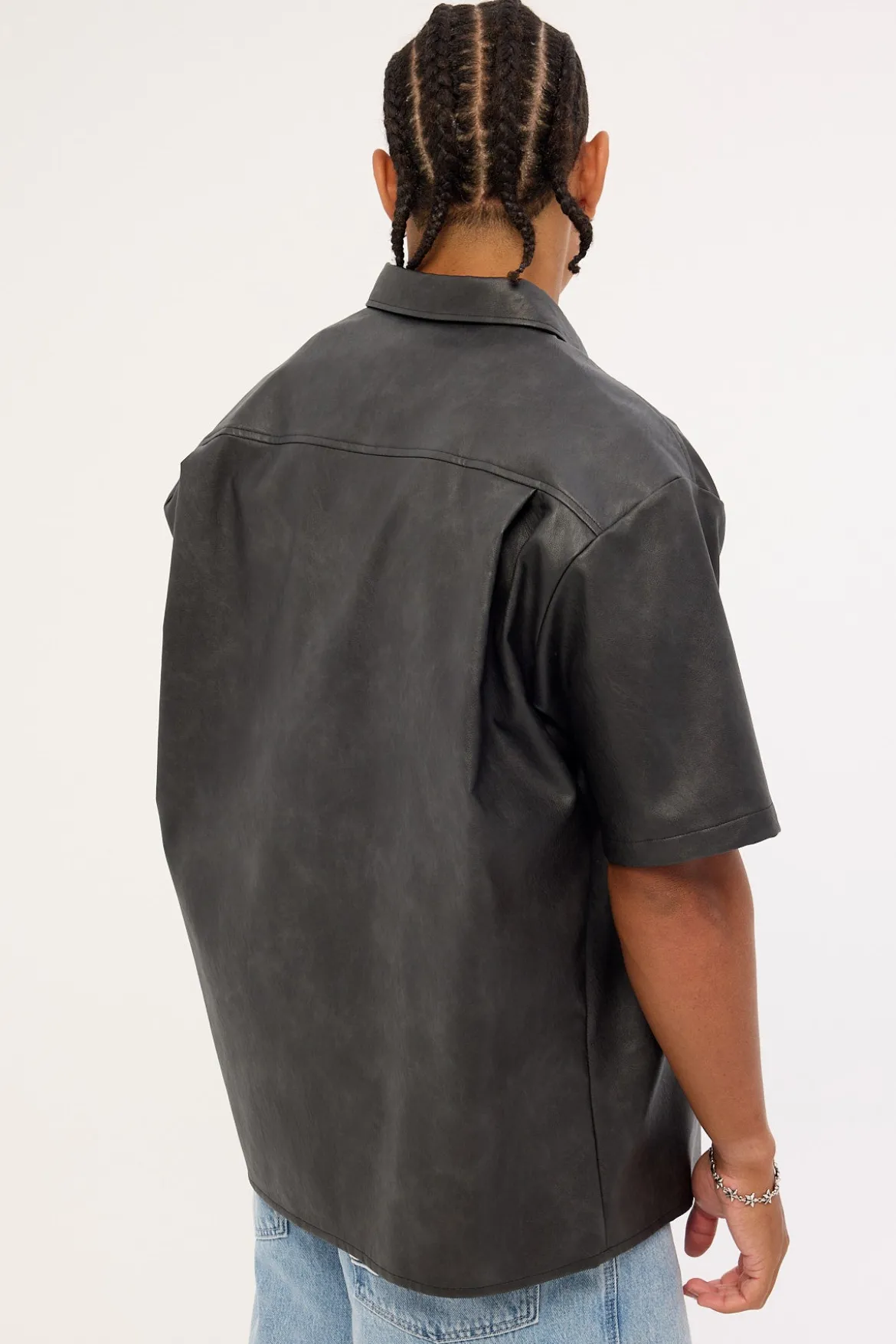 Base PU Oversize Shirt Black
