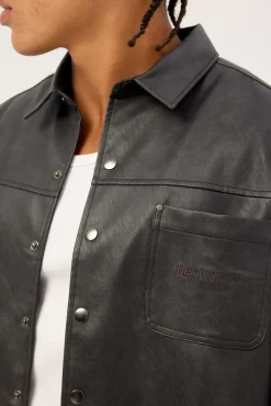 Base PU Oversize Shirt Black