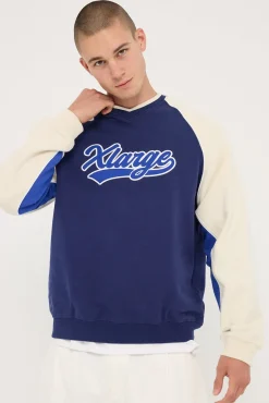Baseball Raglan Crew Navy