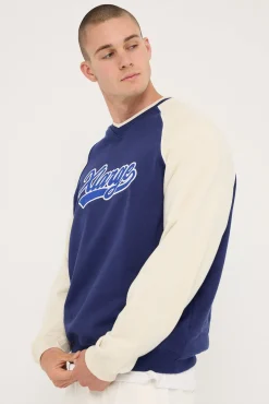 Baseball Raglan Crew Navy