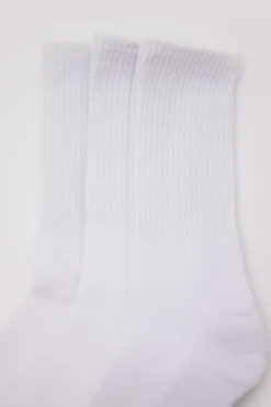 Basic Crew Socks 3 Pack White