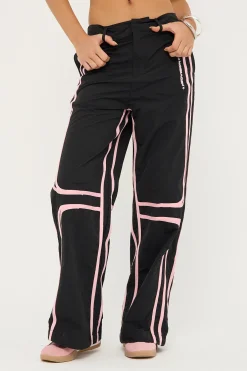 Batsu Contrast Nylon Cargo Pant Black