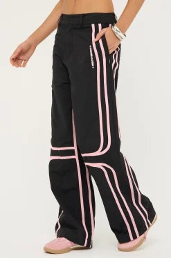 Batsu Contrast Nylon Cargo Pant Black
