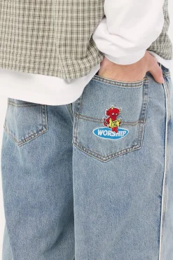 Be Cool Piped Big Dawg Jean Raged Blue