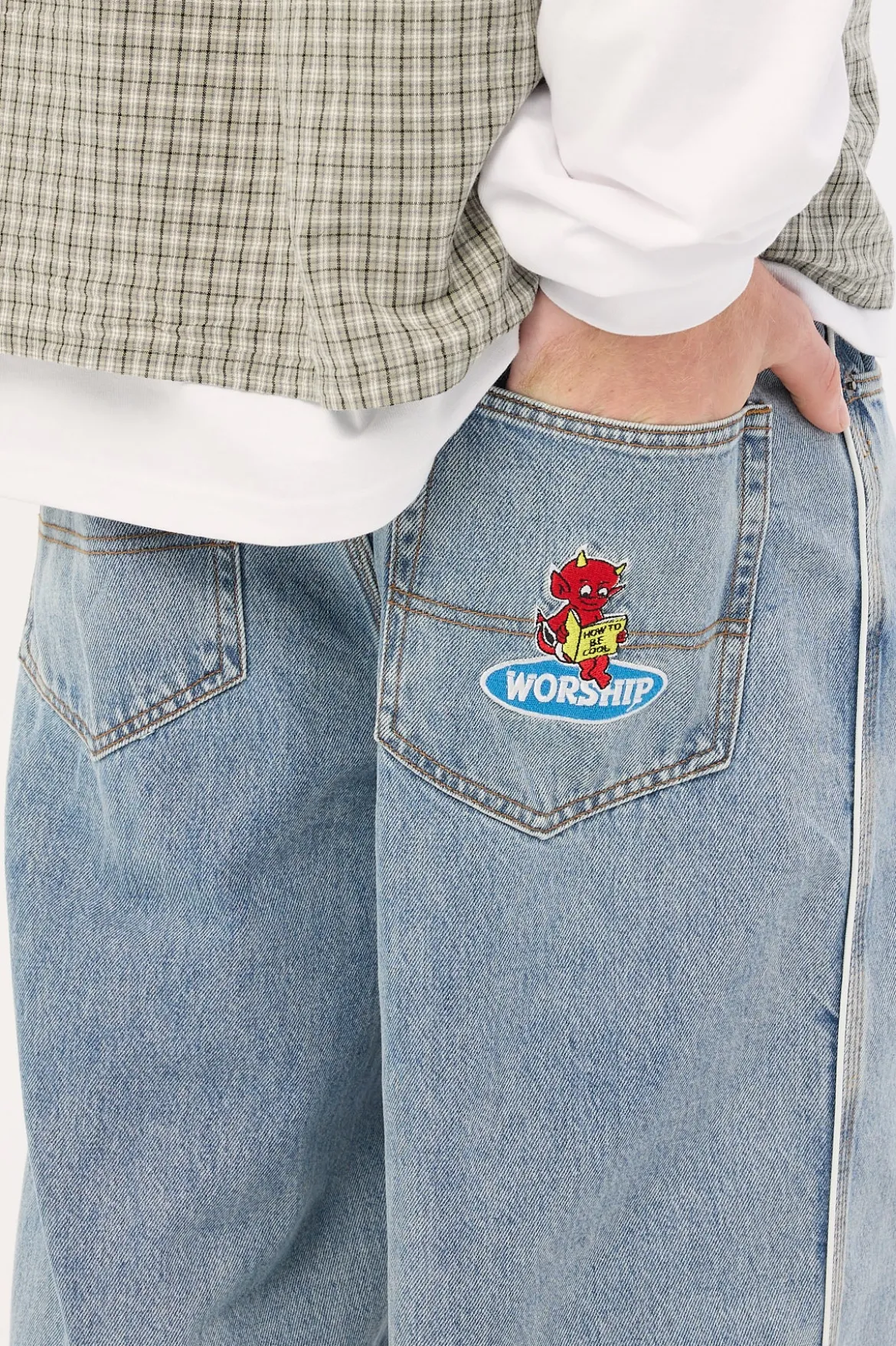 Be Cool Piped Big Dawg Jean Raged Blue