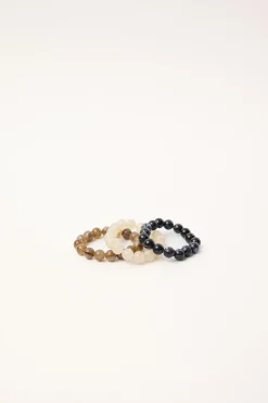 Beaded Bracelet 3 Pack Brown