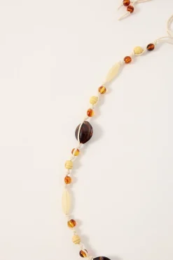 Beaded Tie Belt Cream