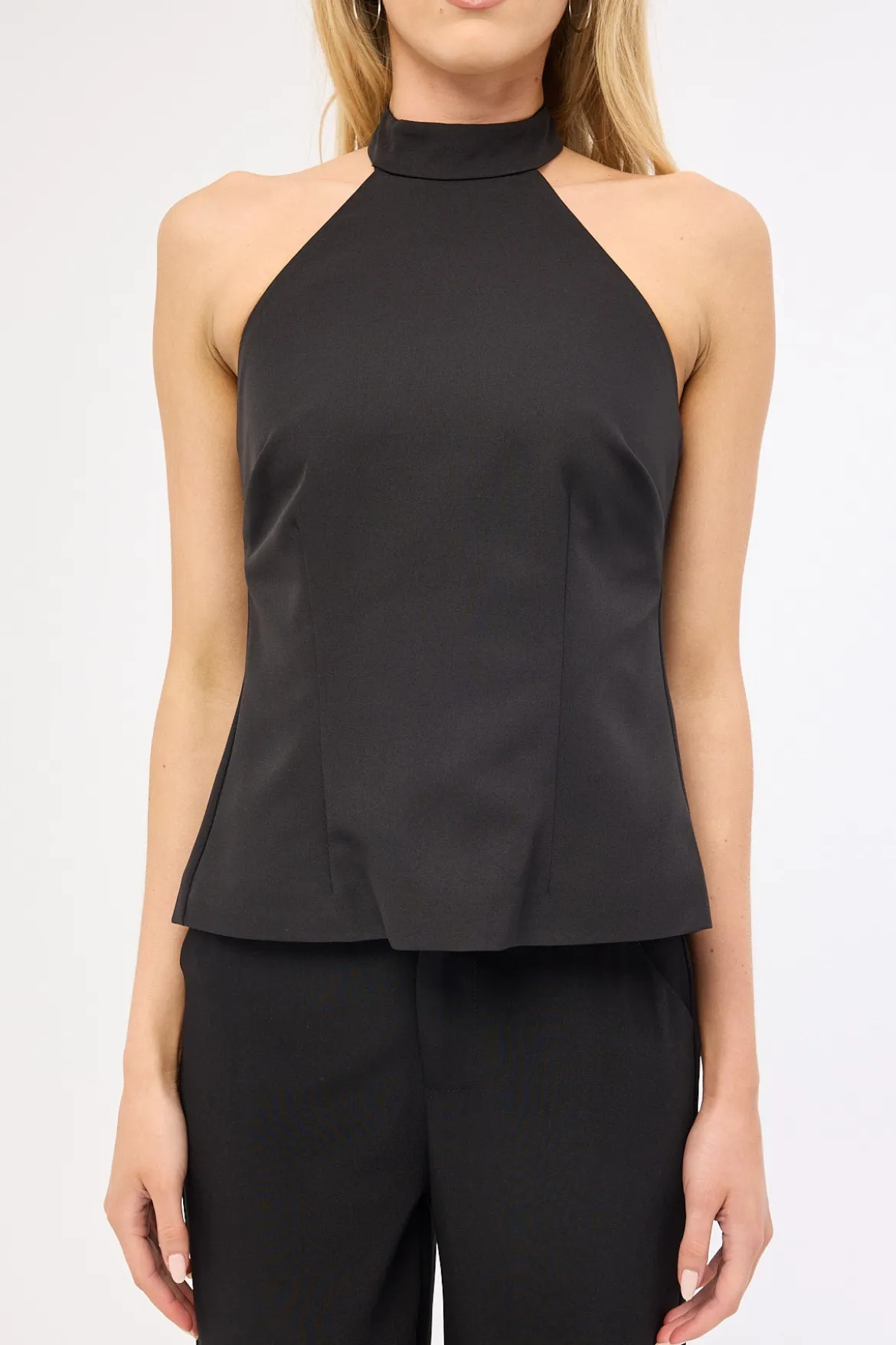 Beck Buckle Halter Top Black