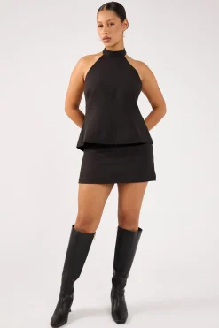 Beck Buckle Mini Skirt Black