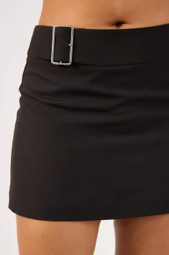 Beck Buckle Mini Skirt Black
