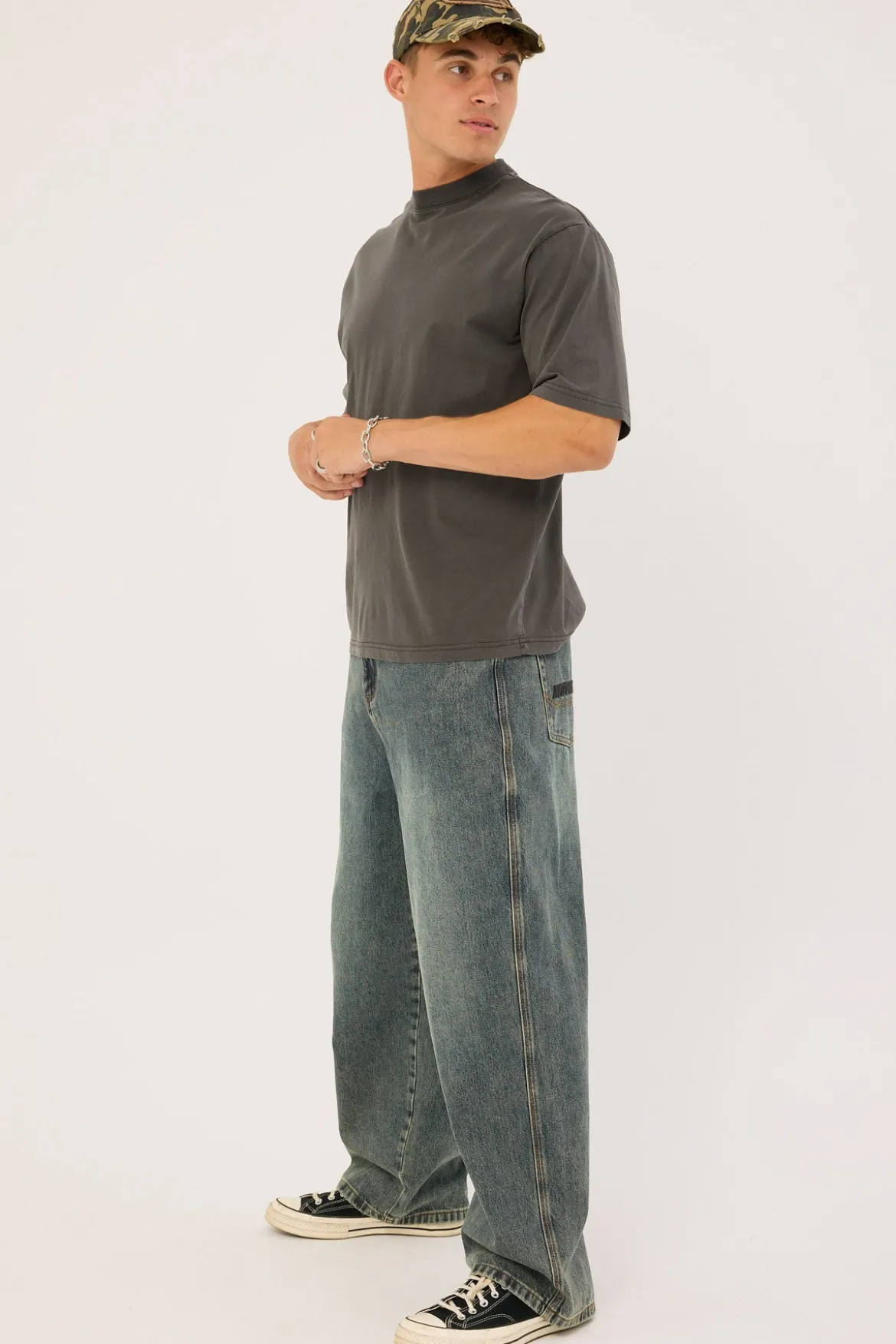 Behemoth Super Baggy Jean Ruins Dirty Blue