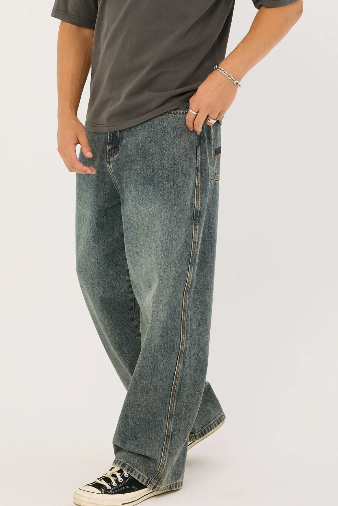 Behemoth Super Baggy Jean Ruins Dirty Blue