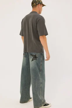 Behemoth Super Baggy Jean Ruins Dirty Blue