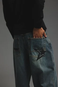 Behemoth Super Baggy Jean Ruins Dirty Blue