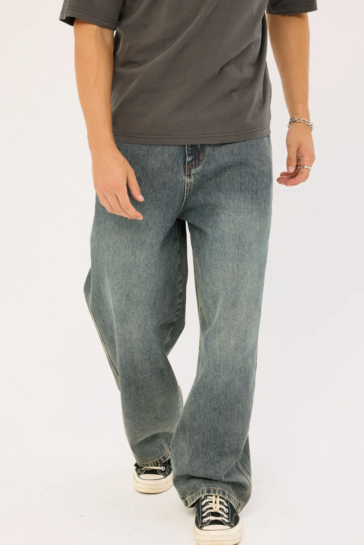 Behemoth Super Baggy Jean Ruins Dirty Blue
