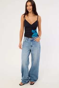 Belle Cami Top Blue Print