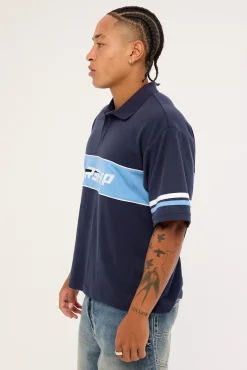 Belter Short Sleeve Golf Polo Blue Depths
