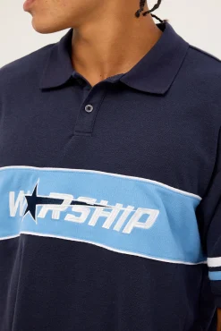 Belter Short Sleeve Golf Polo Blue Depths