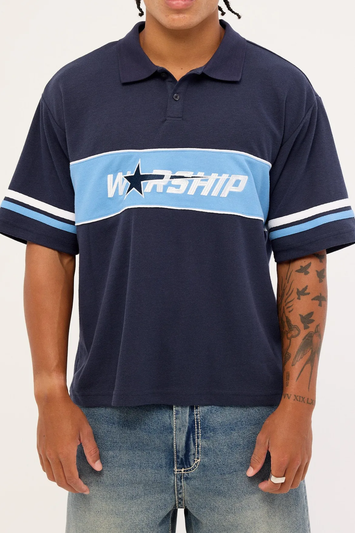 Belter Short Sleeve Golf Polo Blue Depths