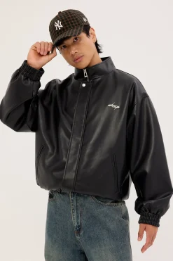 Berlin Faux Leather Jacket Black