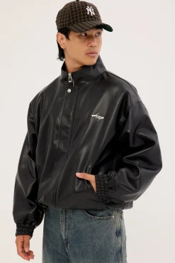Berlin Faux Leather Jacket Black