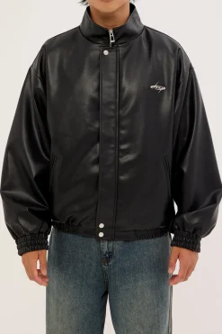Berlin Faux Leather Jacket Black