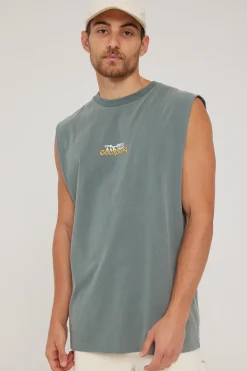 Better Future Puff Print Merch Fit Muscle Tee Scrubs Green