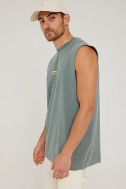 Better Future Puff Print Merch Fit Muscle Tee Scrubs Green