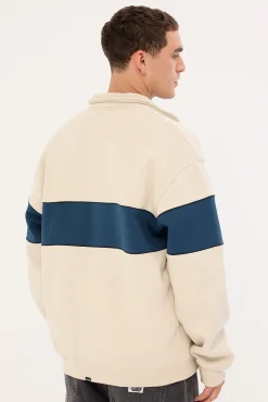 Between Chaos Calm Quarter Zip Fleece Oatmeal