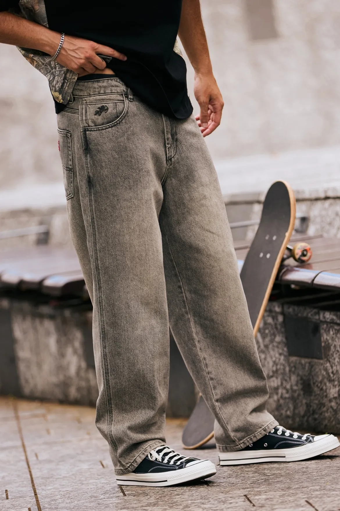 Big Lounger Baggy Jean Dirty Grey