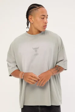 Big Oversized Logo Tee - C Bulls Neutral Gray