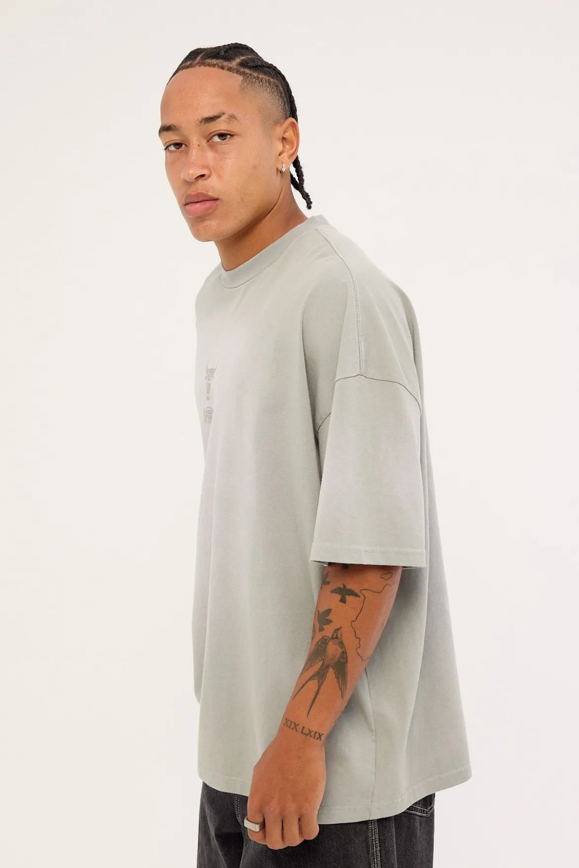 Big Oversized Logo Tee - C Bulls Neutral Gray