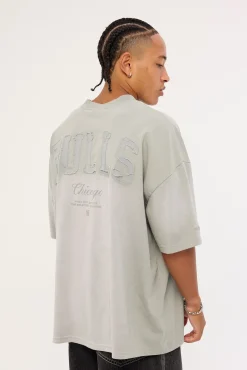 Big Oversized Logo Tee - C Bulls Neutral Gray