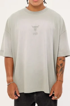 Big Oversized Logo Tee - C Bulls Neutral Gray