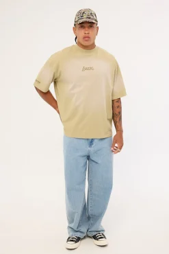 Big Oversized Logo Tee - LA Lakers Gravel Stone