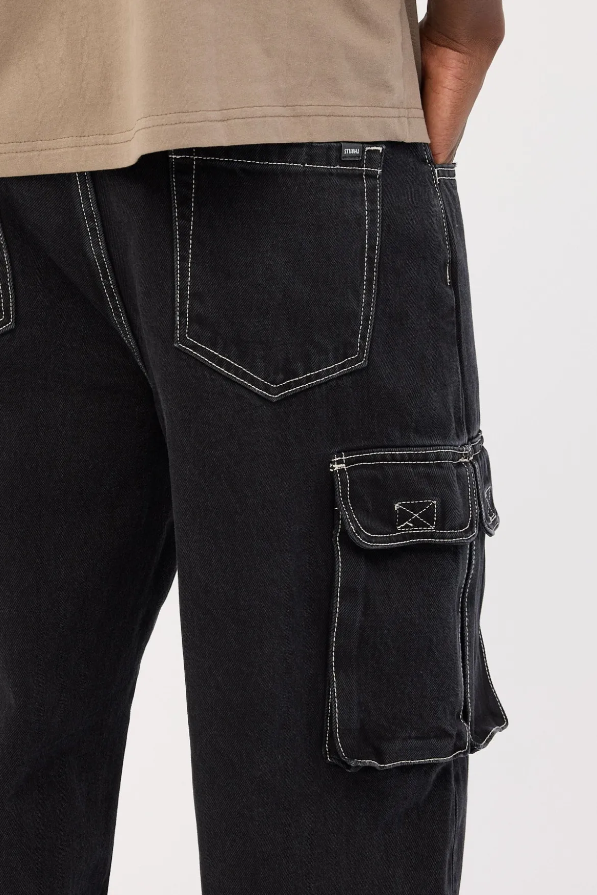 Big Slacker Denim Cargo Jean Aged Black